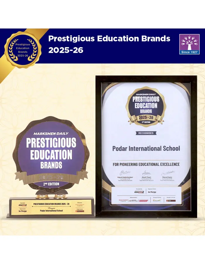 Podar International School is honoured with the Pioneering Education Excellence Award 2025–26